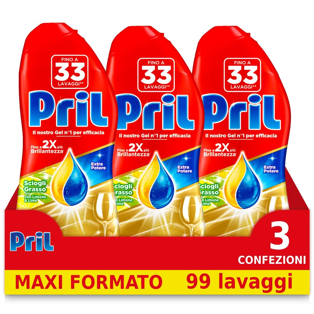 Pril Gold Dishwasher Gel Lemon 3 x 600 ml