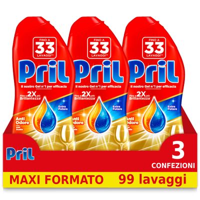 Pril Gold Gel Dishwasher Vinegar 3 x 600 ml