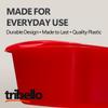 Tribello Plastic Wash Tub Dishpan Basin and Foot Bath for Soaking Feet, Laundry Hand Wash Bucket, Dish Pans for Washing and Storage Cleaning Supplies - 12 Quarts - Heavy Duty - Made in USA (Red) view 3