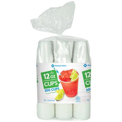 Member's Mark Translucent Plastic Cups, 12 Ounce (300 Count)