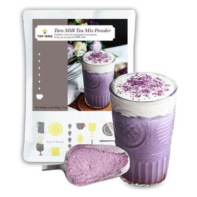 Top Inno Taro Milk Tea Powder Kit - Instant Bubble Tea Mix, Boba Pearls - 1.1lb 500g 17.6oz