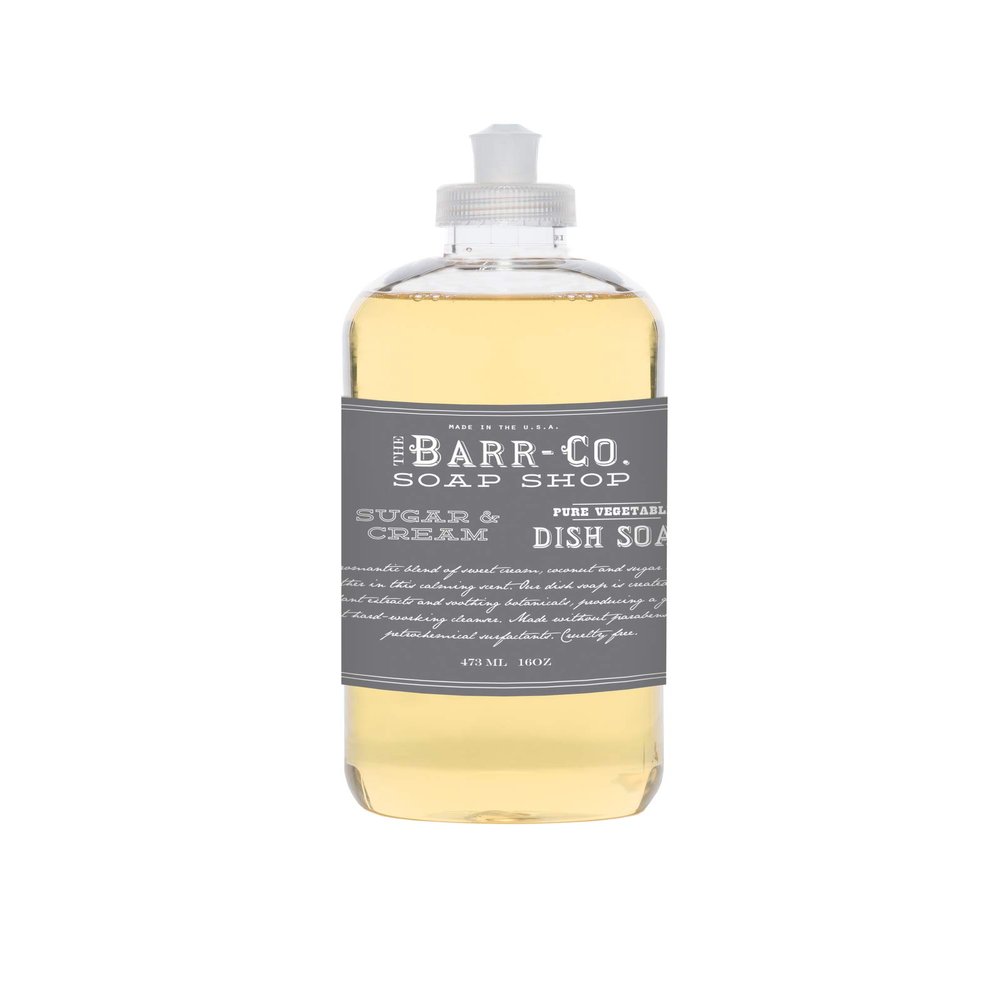 Barr Co 16oz Soothing Powerful Pure Vegetable Gentle Dish Soap Collection (Sugar & Cream)