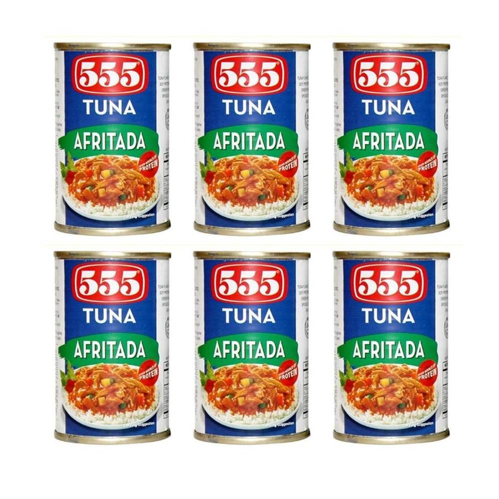 555 Canned Tuna Flakes 6 Pack (Afritada)