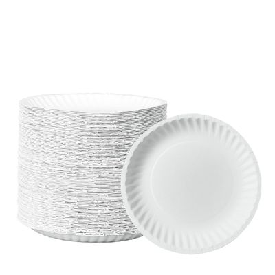 GUSTO [6 Inch - 300 Pack Uncoated White Paper Plates - Disposable, Decorative Paper Plates for Crafts (Formerly Comfy Package)