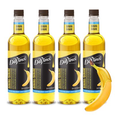 DaVinci Gourmet Sugar-Free Banana Syrup, 25.4 Fluid Ounces (Pack of 4)