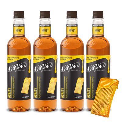DaVinci Gourmet Honey Syrup, 25.4 Fluid Ounces (Pack of 4)
