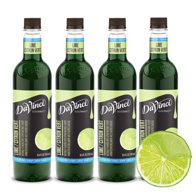 DaVinci Gourmet Sugar-Free Lime Syrup, 25.4 Fluid Ounces (Pack of 4)