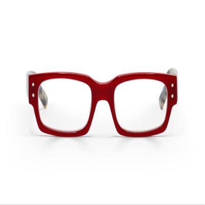eyebobs Peckerhead Unisex Blue Light Reading Glasses, Red Front with Black & White Tortoise Temples, +2.75 Diopter