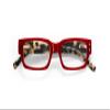 eyebobs Peckerhead Unisex Blue Light Reading Glasses, Red Front with Black & White Tortoise Temples, +2 Diopter view 2