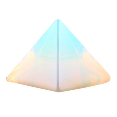 1.5inch Natural Pyramid Carved Chakra Healing Crystal Reiki Stone Gemstone Radiation Deflection Home Decor Gift Decoration Crafts (Opalite)