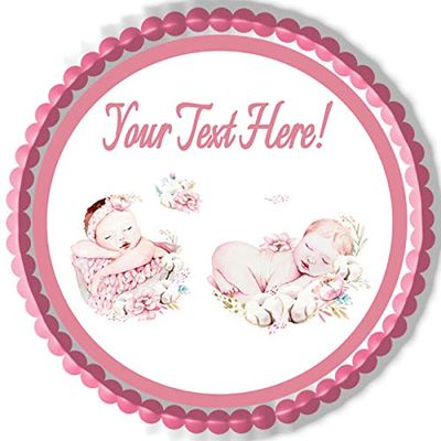 Newborn Baby for Baby Shower - Edible Cake Topper - 7.5" round