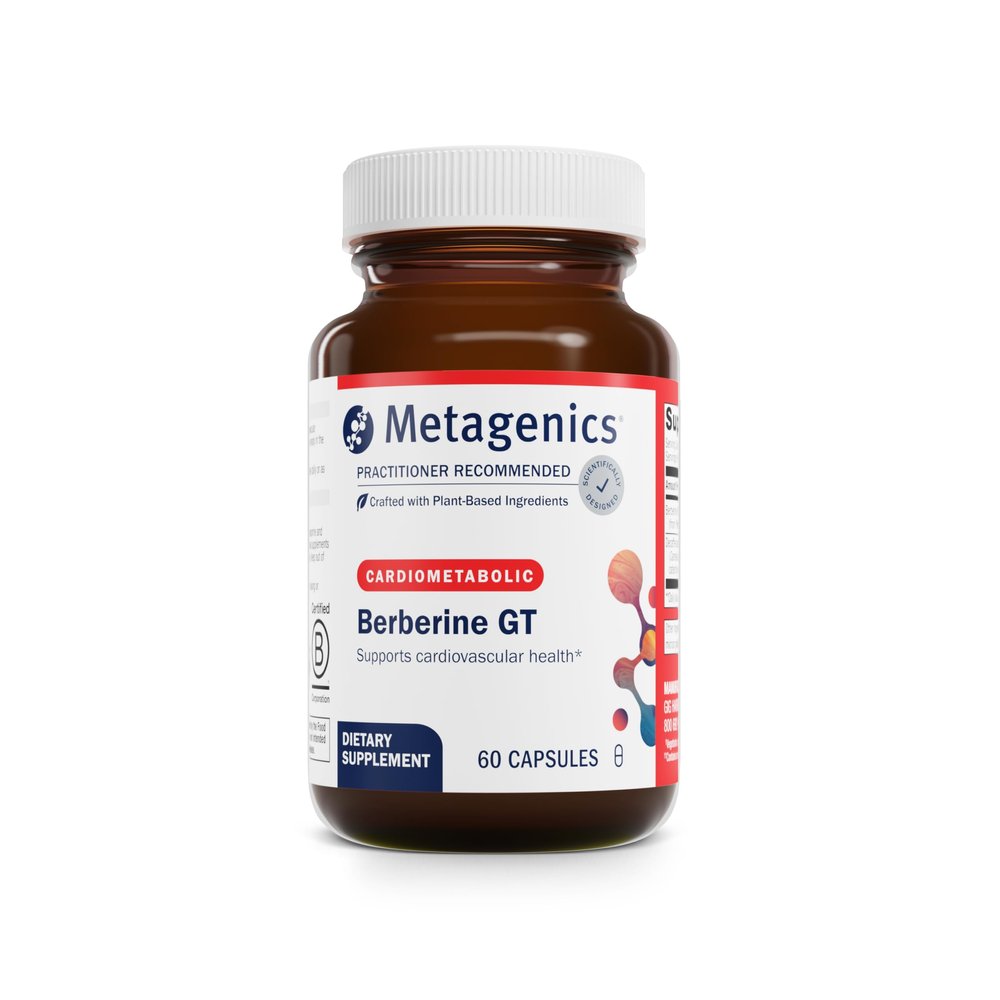 Metagenics Berberine GT - Berberine Supplement 500 mg - Supports Heart Health, Healthy Cholesterol, Triglyceride & Carbohydrate Metabolism - Non-GMO, Gluten-Free, Vegetarian - 60 Capsules