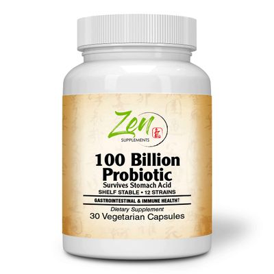 100 Billion Probiotic CFU with 12 Strains 30-Vegcaps - Sustained Release Technology, Resist Stomach Acid, Shelf Stable - Support for Healthy Digestion & Intestinal Ecology Favorable Intestinal Flora