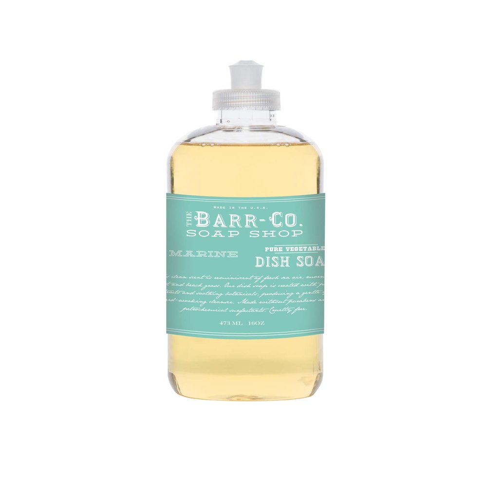 Barr Co 16oz Soothing Powerful Pure Vegetable Gentle Dish Soap Collection (Marine)