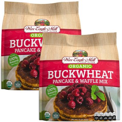 War Eagle Mill Organic Buckwheat Pancake & Waffle Mix, 22 oz Bag (2 Pack)