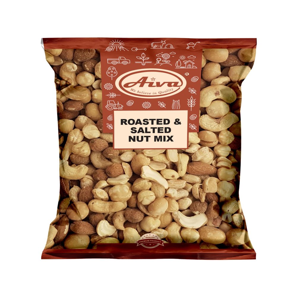 Aiva Roasted & Salted Mixed Nuts Bulk - 2 lb | Almonds, Cashews, Peanuts, Pecan, Hazel Nut, Brazil Nuts