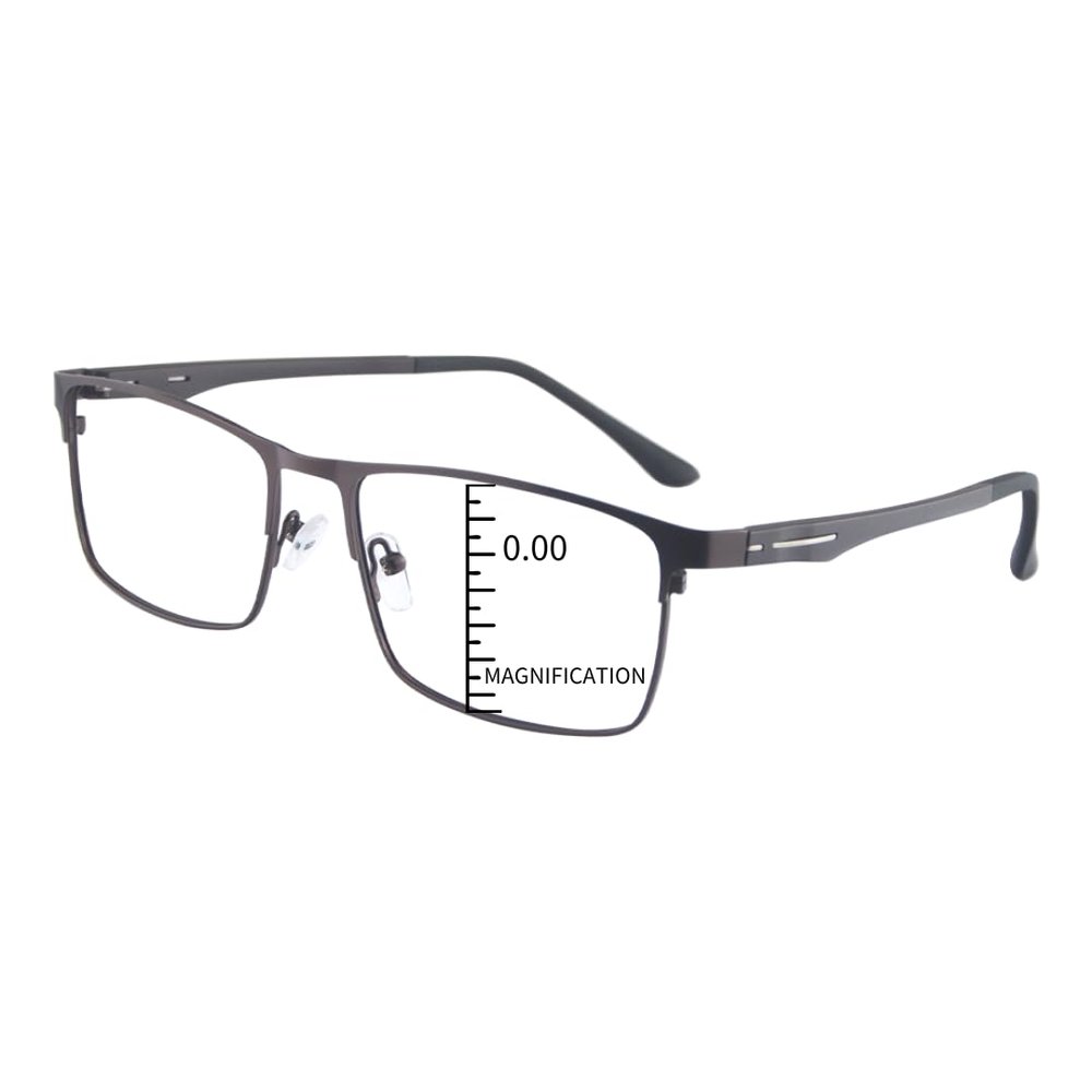 ProEyes Fornax,Progressive Multifocal Blue Light Blocking Lightweight Readers, Anti-Reflective Resin Lens, 0 Power on Top Lens (Brown, 1.25 x)