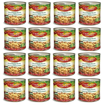 California Garden Fava Beans with Chickpeas Palestinian Recipe 16 Cans 16oz/450g each.
