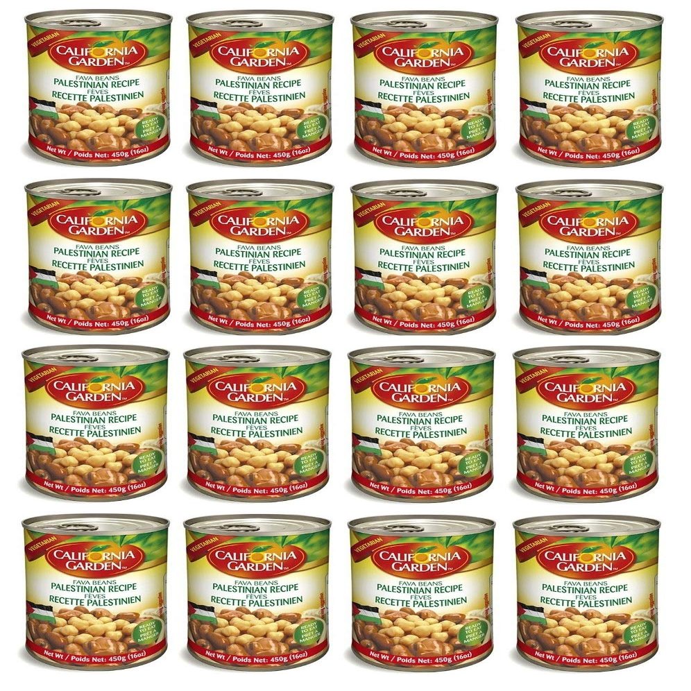 California Garden Fava Beans with Chickpeas Palestinian Recipe 16 Cans 16oz/450g each.