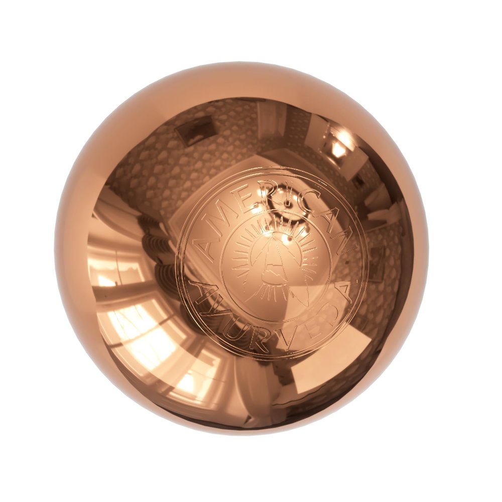 American Ayurveda Copper Ball. Copper Metal Ball, Bring Integrity and Clear Thinking with Natural Energy and Meditation Crytal Sphare, Get Mental Agility Grounding Movement Therapy - 3 inches
