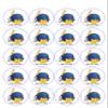 Baseball batter or hitter player emoticon - Edible Cupcake Toppers - 1.8" cupcake (20 pieces/sheet) view 1
