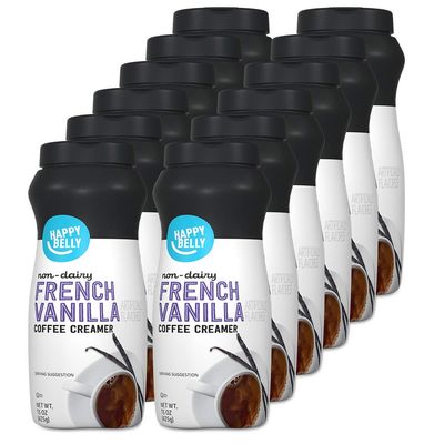 Amazon Brand - Happy Belly Powdered Non-dairy French Vanilla Coffee Creamer, 15 ounce (Pack of 12)