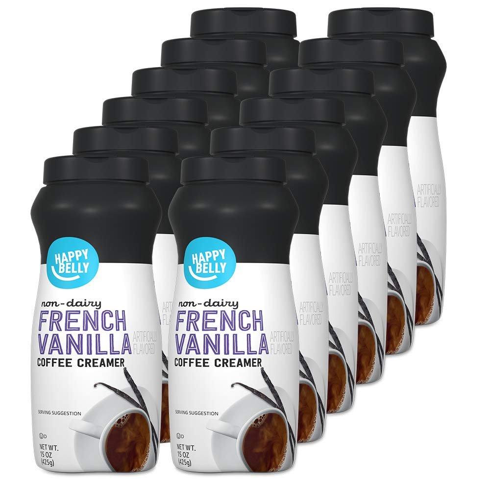 Amazon Brand - Happy Belly Powdered Non-dairy French Vanilla Coffee Creamer, 15 ounce (Pack of 12)