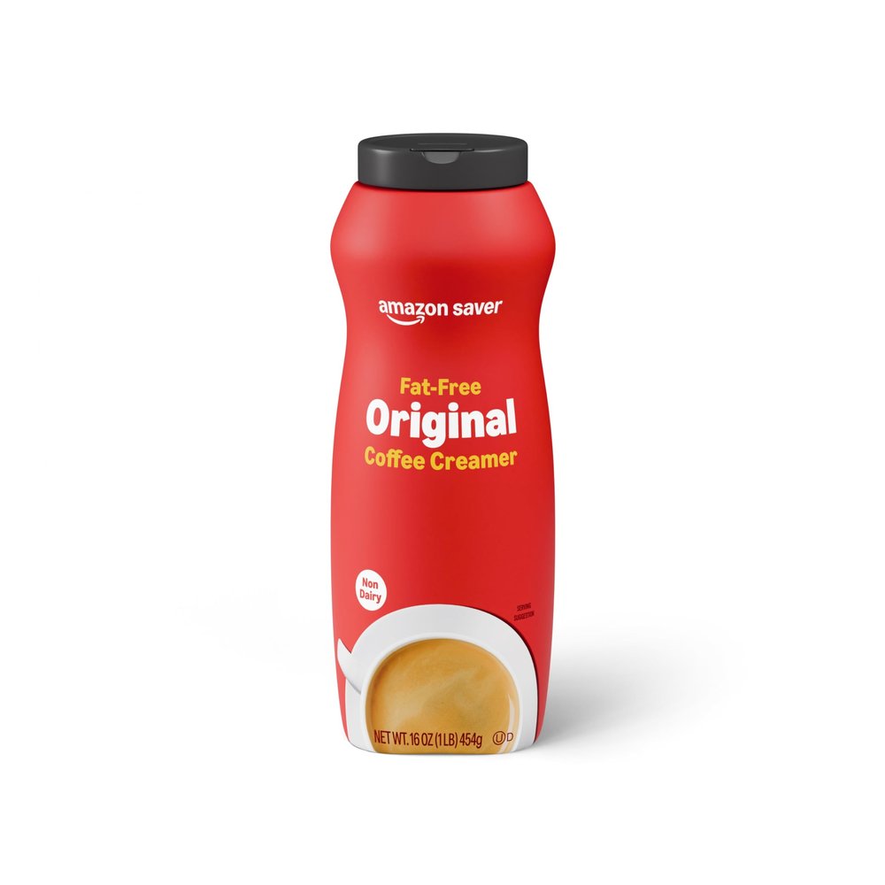 Amazon Saver, Powdered Non-Dairy Original Coffee Creamer, Fat-Free, 16 Oz (Previously Happy Belly, Packaging May Vary)