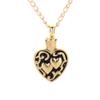 OIJH urna,Atades y urnas,Atad para Mascotas, Collar Colgante, patrn de Calado en Forma de corazn, Longitud de la Cadena 60 cm, Oro view 1