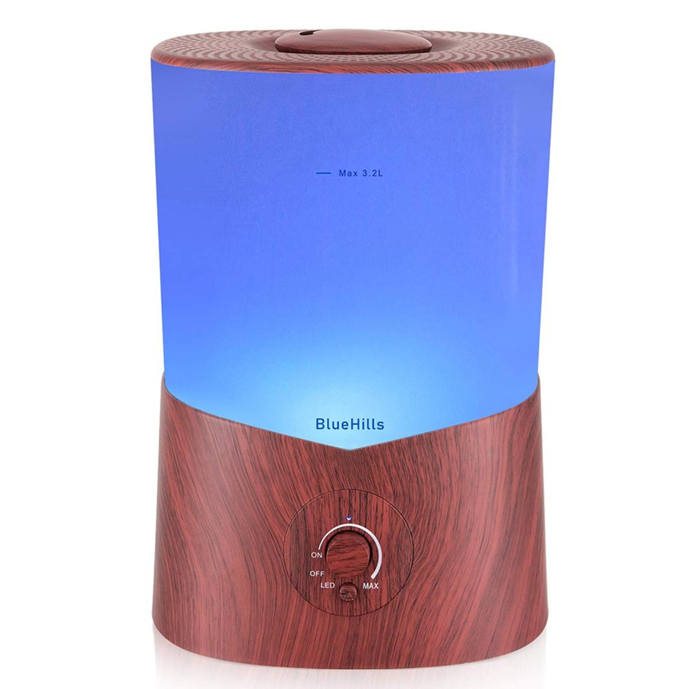BlueHills Premium 3000 ML XL Essential Oil Diffuser Aroma Humidifier 3 Liter Big 3L Capacity Huge Size Plant Baby Living Room Home Decor Aromatherapy Diffuser for Large Room Dark Wood Grain 3L-K3