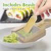 TIKUSAN Japanese Wooden Wasabi Grater (Wasabi Oroshi) for Ginger and Garlic with Bamboo Brush Made in Japan view 2