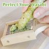 TIKUSAN Japanese Wooden Wasabi Grater (Wasabi Oroshi) for Ginger and Garlic with Bamboo Brush Made in Japan view 3