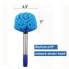 Cobweb Duster with Pole, 4ft Stainless Steel Pole Cobweb Brush with Medium-Stiff Bristles for Walls Beams Shelves Iight Fixtures and Window Screens view 3