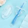 Baby Toothbrush with Finger Brush for Kids, Infant Oral Care Tool, Training Toothbrush with Animal Design, Silicone Storage Box (Blue) view 2