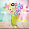 24 Reusable Donut Straws for Birthday Party Supplies | Party Favors with 2 Cleaning Brush view 2