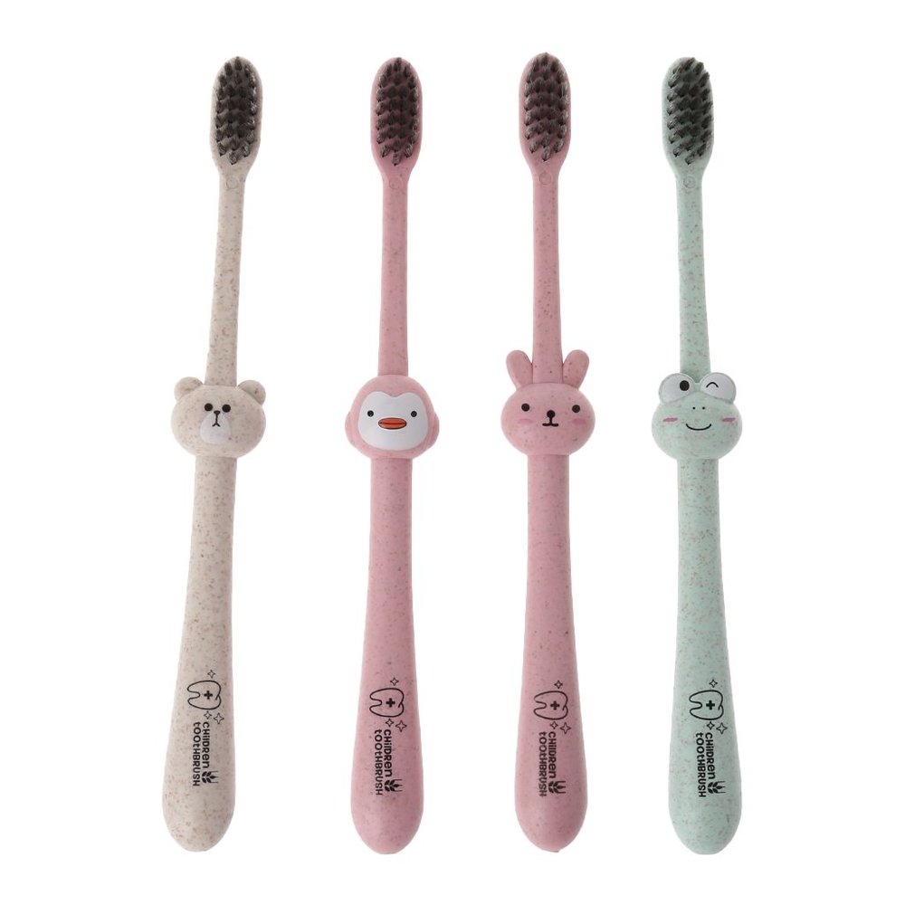 Youngy Baby Toothbrush, Baby Toothbrush Natural Wheat Straw Cartoon Toddler Kid Born Dental Oral Care