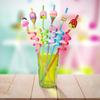 24 Reusable Ice Cream Straws for Birthday Party Supplies | Party Favors with 2 Cleaning Brush view 2