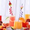 24 Reusable Ice Cream Straws for Birthday Party Supplies | Party Favors with 2 Cleaning Brush view 3