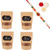 Jaiccha Ghasitaram Rakhi Gifts for Brothers Rakhi Dryfruits - Roasted Salted American/California Almonds 800 GMS in Brown Paper Pouch with Rudraksh Rakhi view 1
