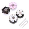 ARTIBETTER 2 Pairs Contact Lens Box Kit Rhinestone Floral Pattern Lens Travel Case Container Holder Portable Storage Box view 1