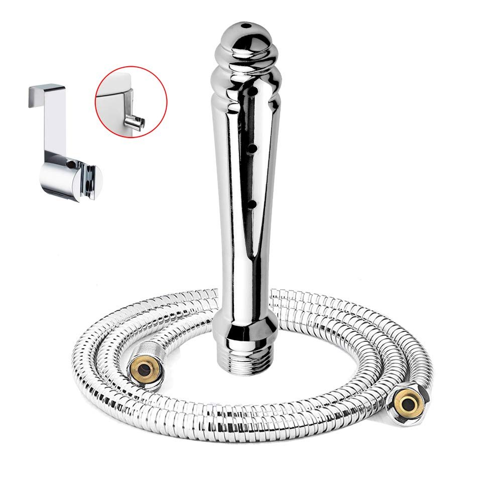 Enema Cleansing Kit with Attachment Bathroom Handheld 59inch Shower Hose Enema Douche Bidet Cleaning System