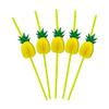 JoeYoo 100 Pcs Pineapple Straws, Disposable Bendable Drinking Straws for Luau Party, Pool Party, Birthday Party, Hawaiian, Restaurants (Pineapple) view 1