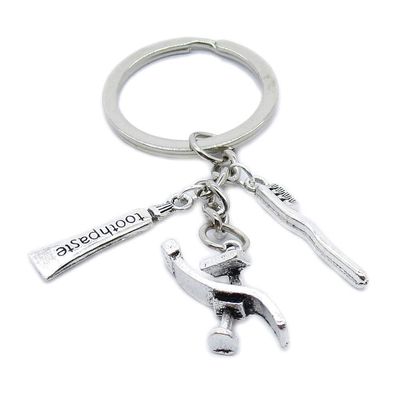 10 Pieces Keychain Keyring Jewellery Clasps Charms Suppliers CG5E8O Bed Dental Toothpaste Brush Tooth Toothbrush