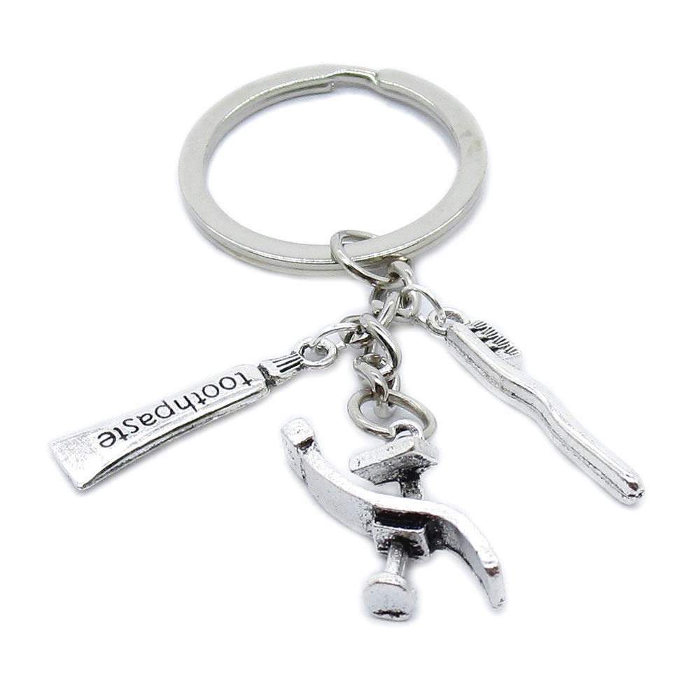10 Pieces Keychain Keyring Jewellery Clasps Charms Suppliers CG5E8O Bed Dental Toothpaste Brush Tooth Toothbrush