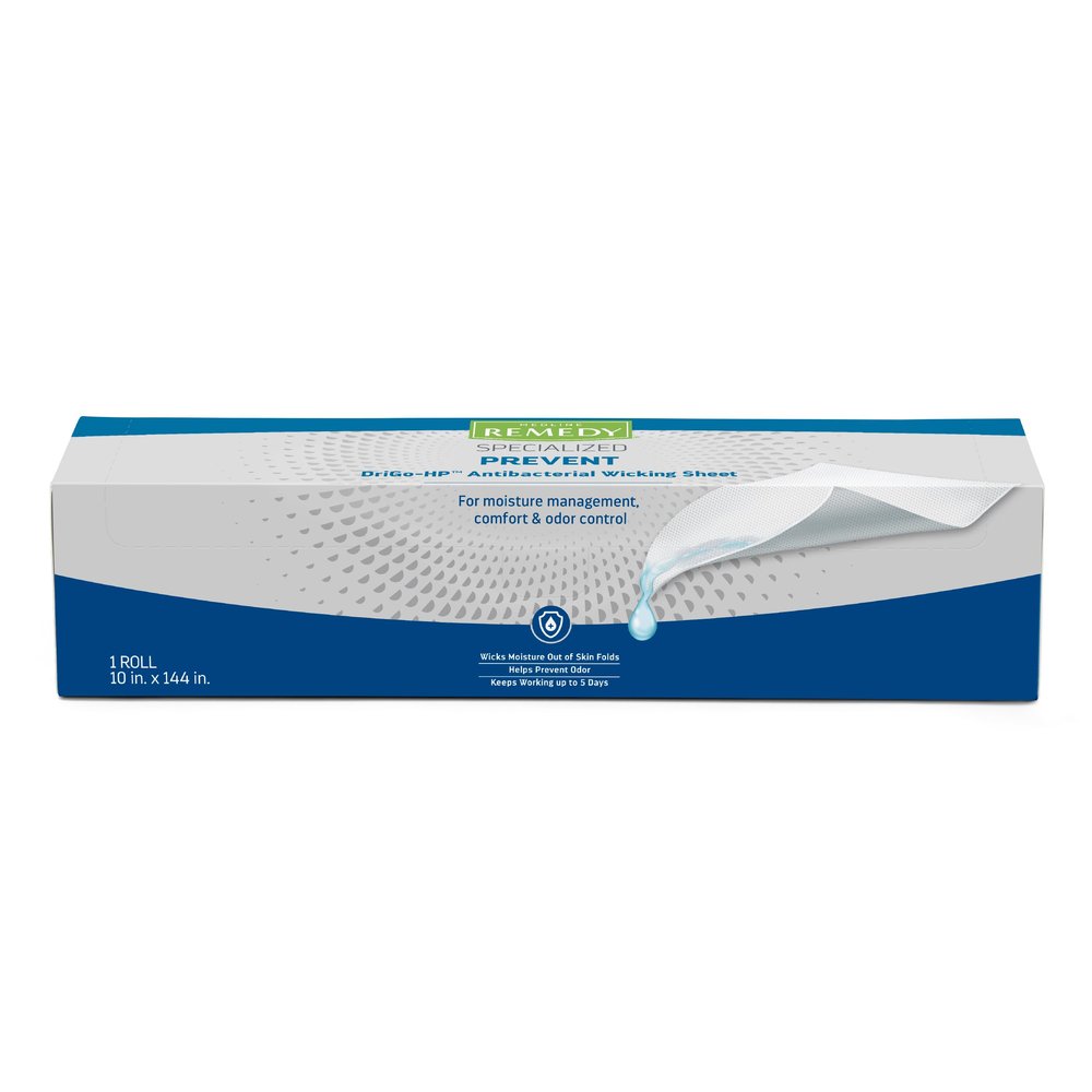 Medline Remedy Specialized DriGo-HP Antibacterial Wicking Sheet, 10" x 144", Advanced Moisture Management, Hospital Grade