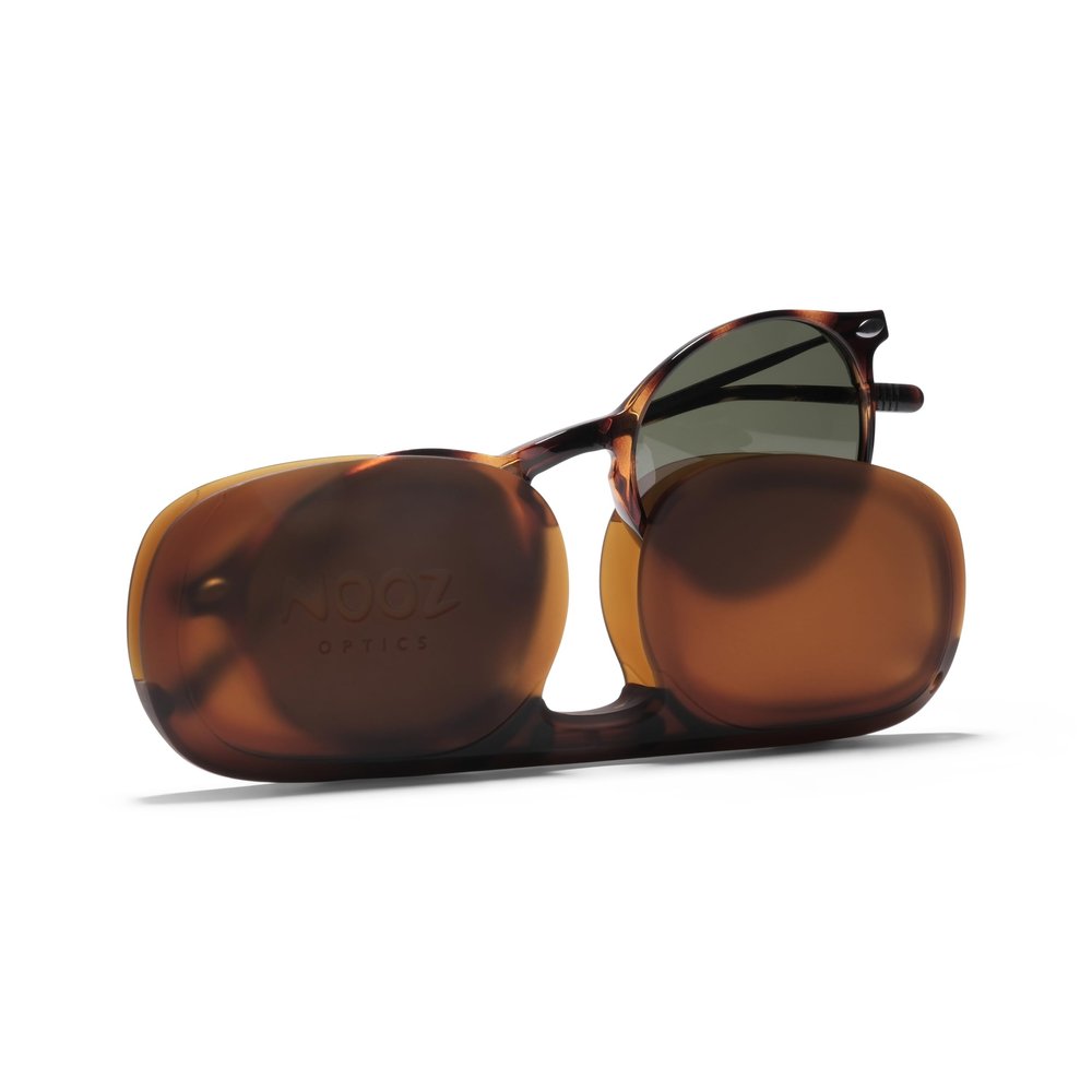 NOOZ Optics Unisex Polarized Sunglasses Cat 3, UV400 - Slim & Lightweight - Presbyopia Glasses for Women & Men with Compact - Round - Tortoise - 1,5