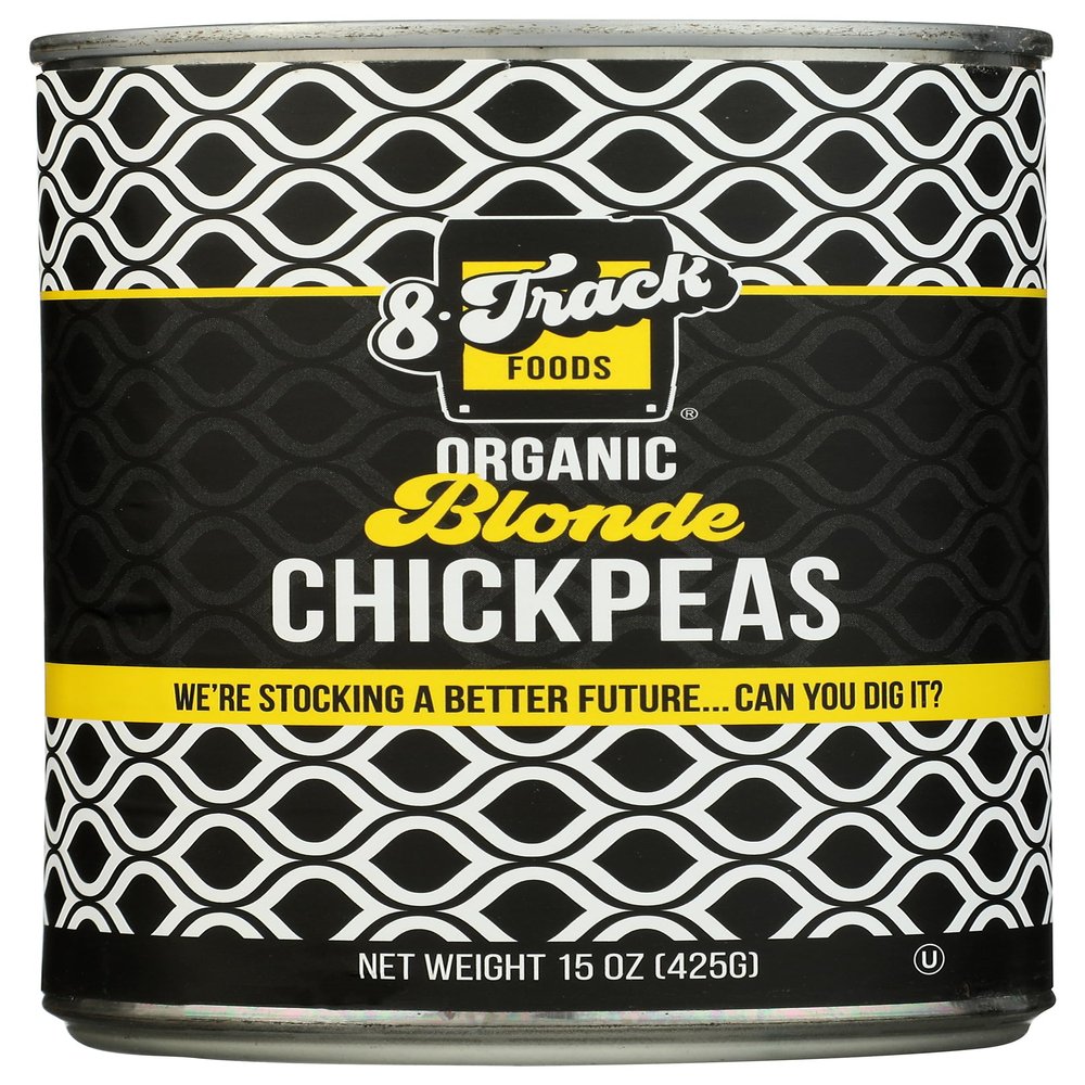8 Track Foods Organic Blonde Chickpeas, 15 Oz
