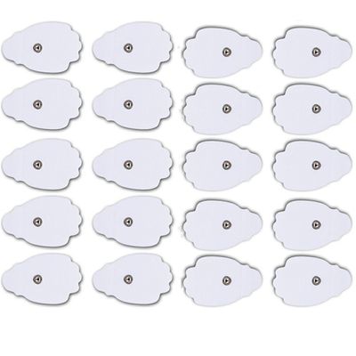 Belifu TENS Unit Electrode Pads Reusable Self-Adhesive Replacement Massage Pads Latex Free, Standard Connection Snap on 3.5mm Cable for Tens EMS Massager