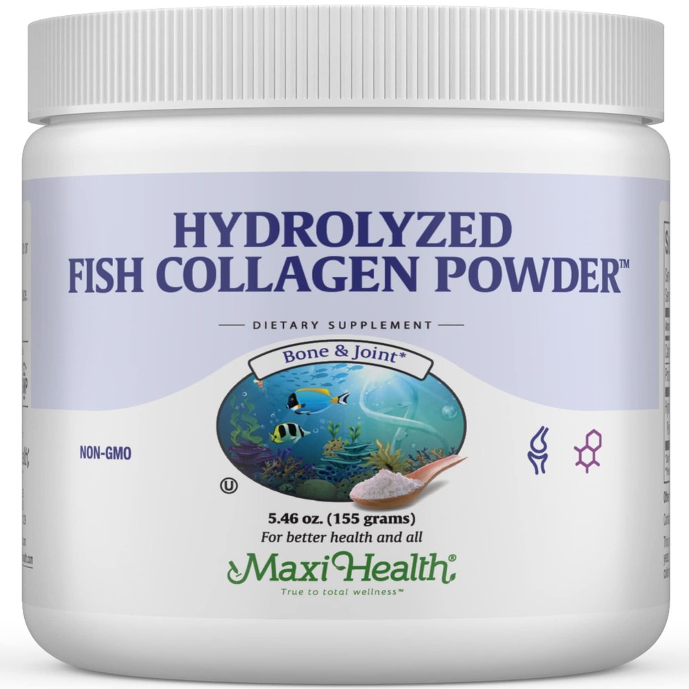 Maxi Health Collagen Peptides Powder  Type I Unflavored Marine Powder Collagen for Women & Men - Wild-Caught Protein Supplement for Joints, Skin, Hair & NailNails (5.46 oz)