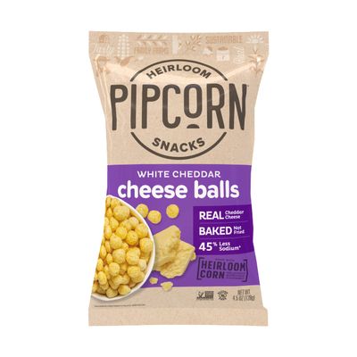 Pipsnacks Heirloom White Cheddar Cheese Balls, 4.5 Oz